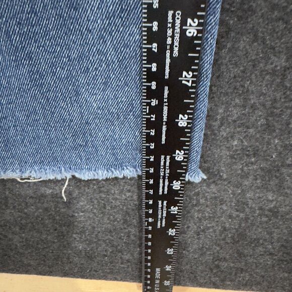 Madewell Jeans Women's 26 Blue Baggy Straight High Rise Raw Hem Denim - Picture 6 of 10